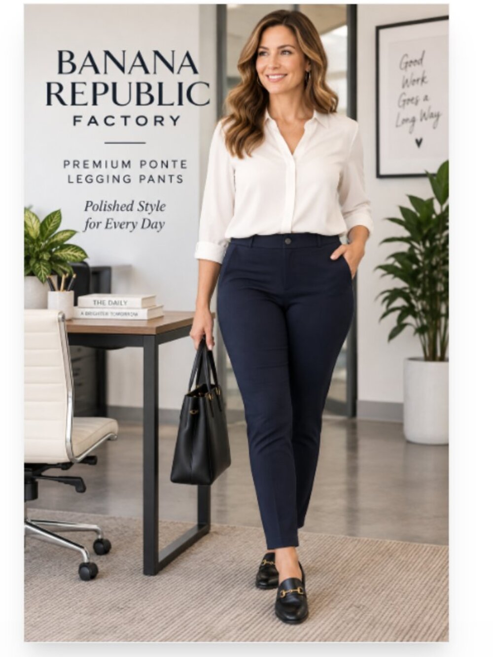 Size 14 Ponte Knit Pants Navy Blue Banana Republic Factory